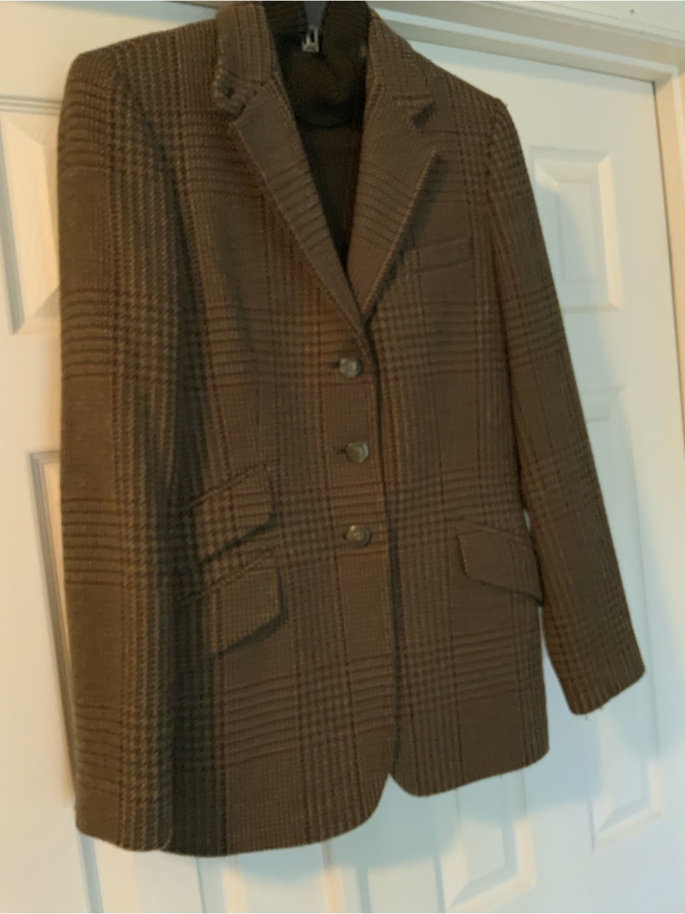 Ralph Lauren Brown Glen Plaid Tailored Blazer